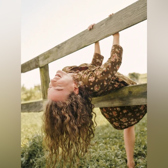Tuckernuck Hazel Floral Corduroy Mini Dress S Brown Clifton Fall Floral NWT - Picture 8 of 15